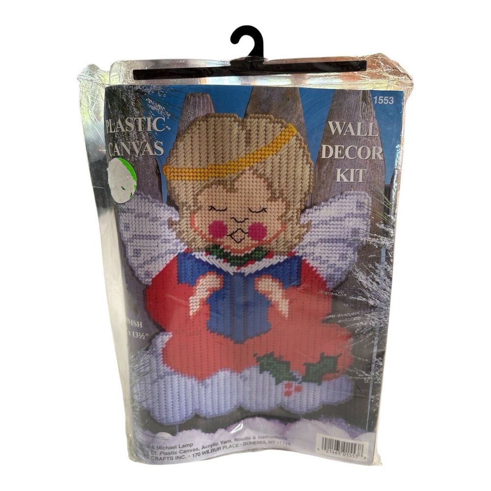 Christmas Angel Plastic Canvas Wall Decor Kit #1553 Design Works Crafts Sealed